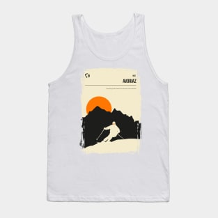 Avoriaz Skiing Minimal Vintage Travel Poster Tank Top